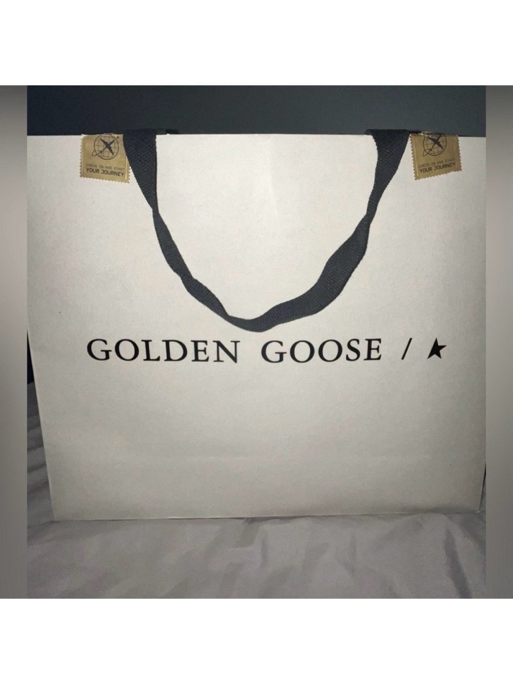Golden Goose Large Paper Gift Bag With Strong Sturdy Nylon Web Handles